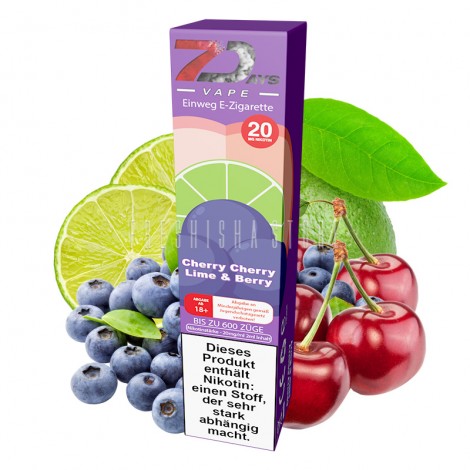 7Days - Einweg E-Zigarette - Cherry Cherry Lime & Berry - 20mg