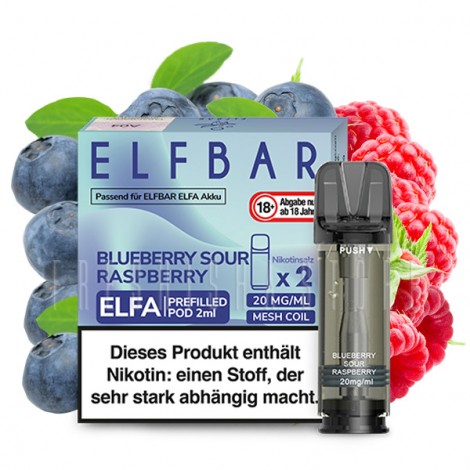 Elfbar - ELFA - Prefilled Pod - Blueberry Sour Raspberry - 2ml - 2er Pack