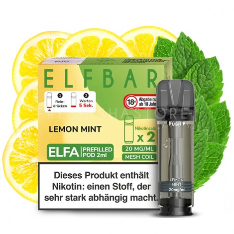 Elfbar - ELFA - Prefilled Pod - Lemon Mint - 2ml - 2er Pack