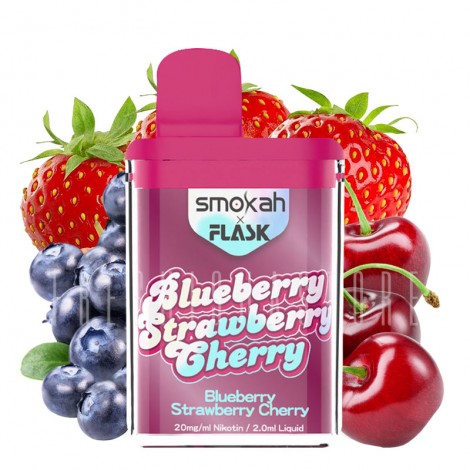 Smokah x Flask - Einweg E-Zigarette - Blueberry Strawberry Cherry - 20mg