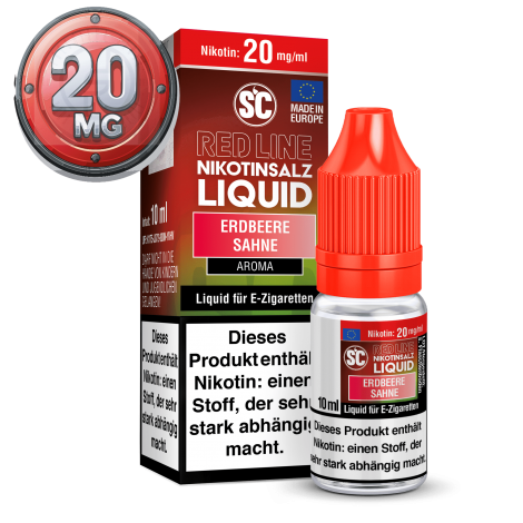 SC - Red Line - Erdbeere Sahne - Nikotinsalz Liquid - 10ml - 20mg