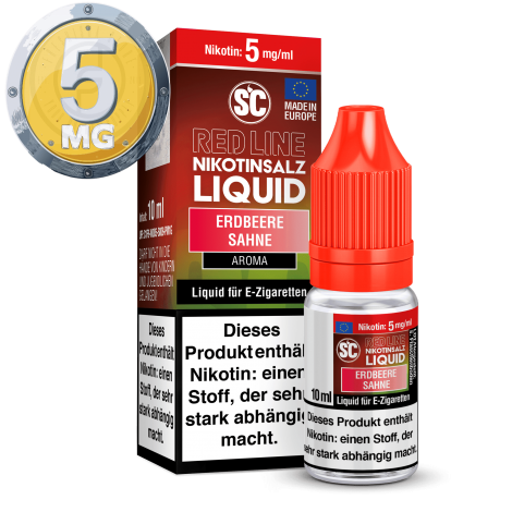 SC - Red Line - Erdbeere Sahne - Nikotinsalz Liquid - 10ml - 5mg